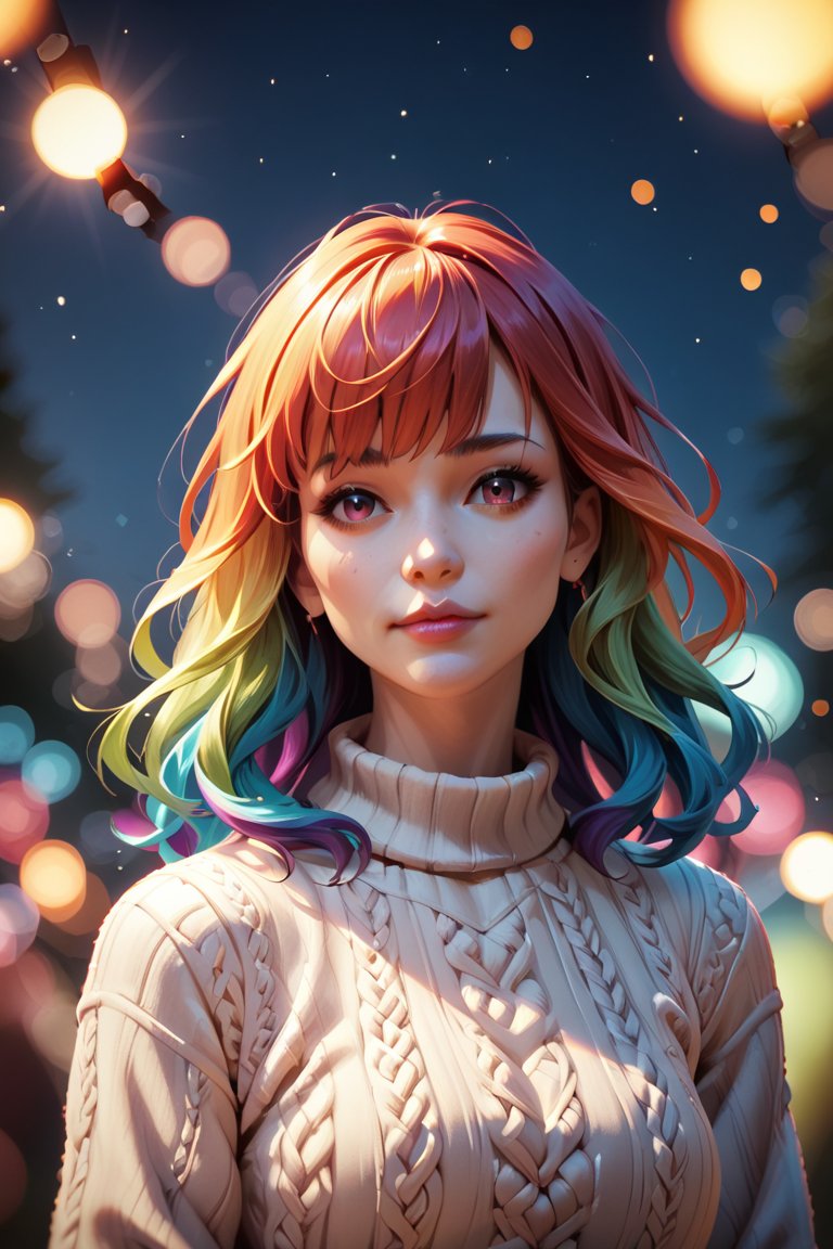 00140-136966360-realistic photo portrait of a beautiful girl with long rainbow hair, bangs, at a carnival at night, wearing a sweater, (depth of.jpg